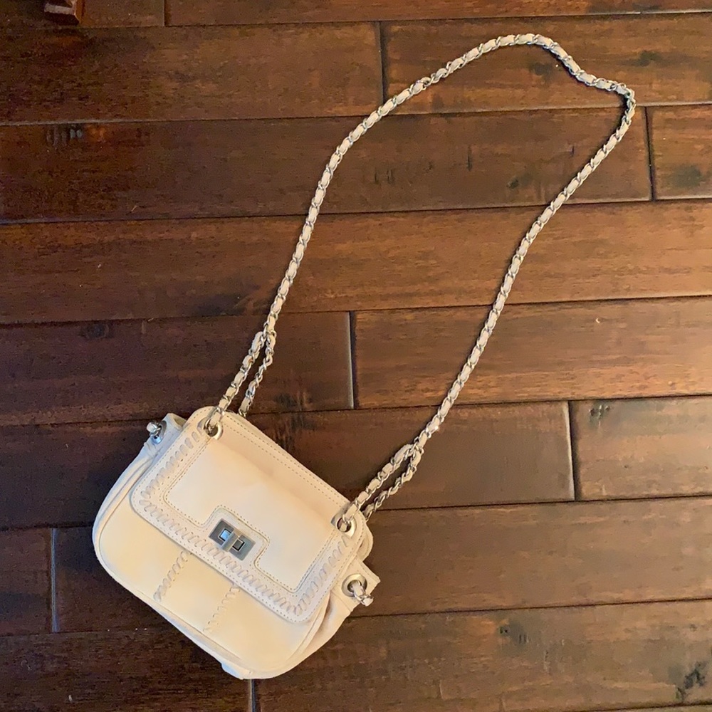 Zara Beige Suede Bag with Chain Strap EUC
